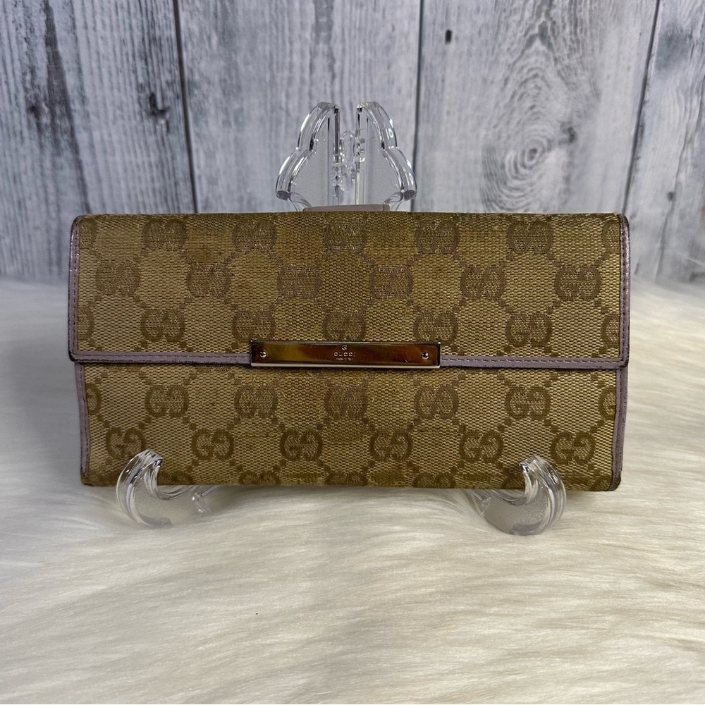 GUCCI continental long wallet in purple